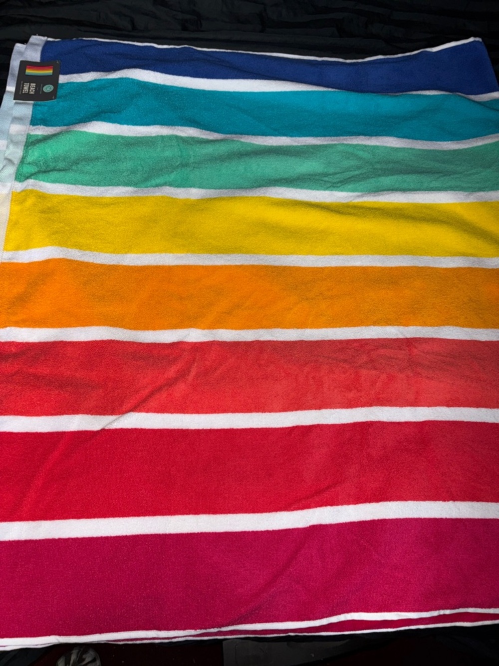 NEW! MARTHA STEWART 38” X 68” MULTICOLORED BEACH TOWEL - Picture 2 of 4